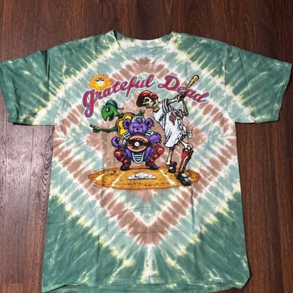 Liquid Blue Grateful Dead Steal Your Base Tie-Dye T-Shirt Size L